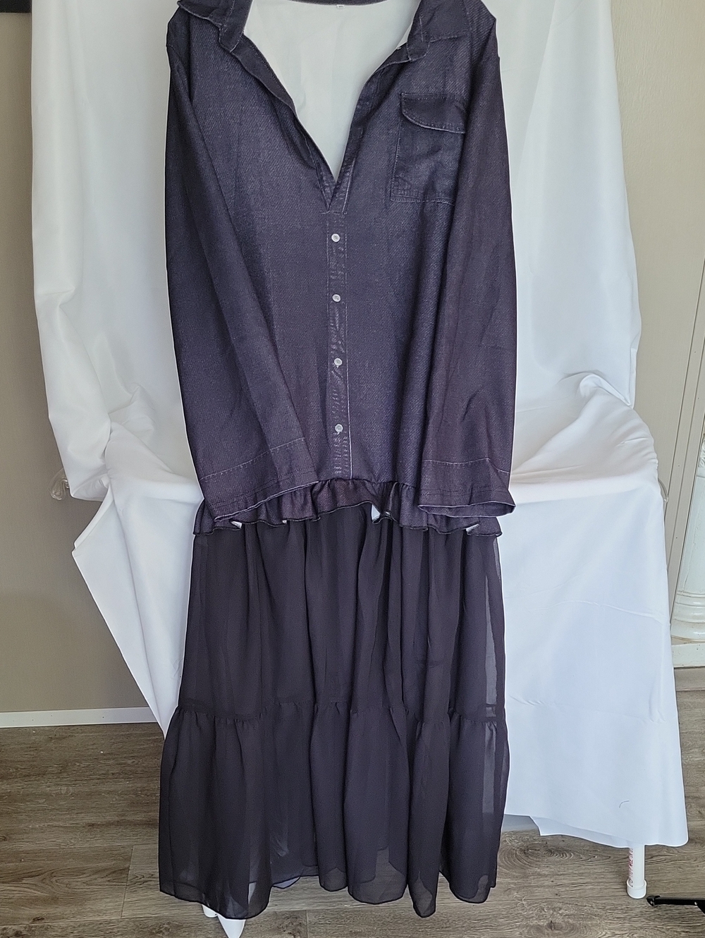 Women’s Tiered Maxi Skirt in Dark Purple - Unbranded